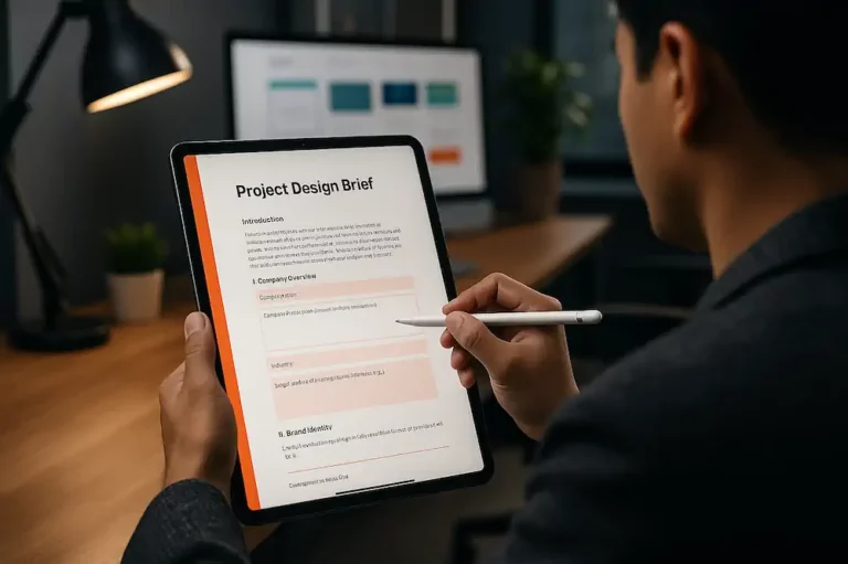 Over the shoulder image of a man filling out a form on an iPad.